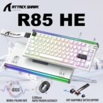 ATTACK SHARK R85 HE 75% Wired Magnetic Keyboard With 8000Hz Polling Rate, 0.005mm Rapid Trigger Accuracy, Custom RGB Lightbox, Multimedia Knob, And 5-Layer Sound System | STAR WHITE 