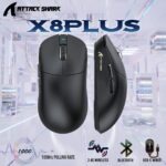 ATTACK SHARK X8 PLUS Wireless Gaming Mouse With PAW3395PRO Sensor, 40,000 DPI, 1K Polling Rate, Tri-Mode Connectivity, 55g SUPERLIGHT, Nano Ice-Feel Coating, And 800mAh Battery | BLACK