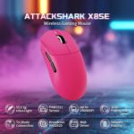 ATTACK SHARK X8SE Wireless Gaming Mouse With PAW3311 Sensor, 25,000 DPI, 1000Hz Polling Rate, Tri-Mode Connectivity, And 500mAh Battery | Berry Red