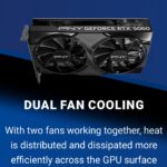 PNY GeForce RTX 5060 OC 8GB GDDR7  Dual Fan Graphics Card - NVIDIA Blackwell Architecture, DLSS 4, PCIe 5.0, 3840 CUDA® Cores , 2535MHz Boost Clock , And Compact Dual-Slot Design | STEALTH BLACK ~ VCG50608DFXPB1-O