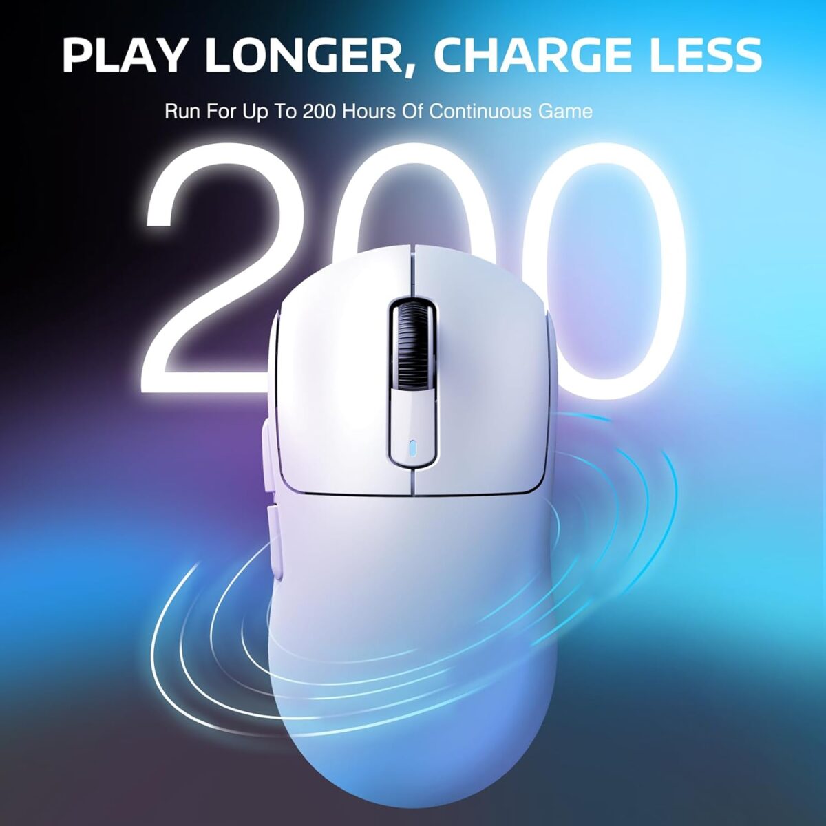 ATTACK SHARK X3 Lightweight Wireless Gaming Mouse With Tri-Mode 2.4G Wireless, USB-C Wired, Bluetooth 5.2, PixArt PAW3395 Sensor, 26,000 DPI, Kailh GM8.0 Switches, And 49g Ultra-Light Design | WHITE 