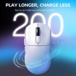 ATTACK SHARK X3 Lightweight Wireless Gaming Mouse With Tri-Mode 2.4G Wireless, USB-C Wired, Bluetooth 5.2, PixArt PAW3395 Sensor, 26,000 DPI, Kailh GM8.0 Switches, And 49g Ultra-Light Design | WHITE 