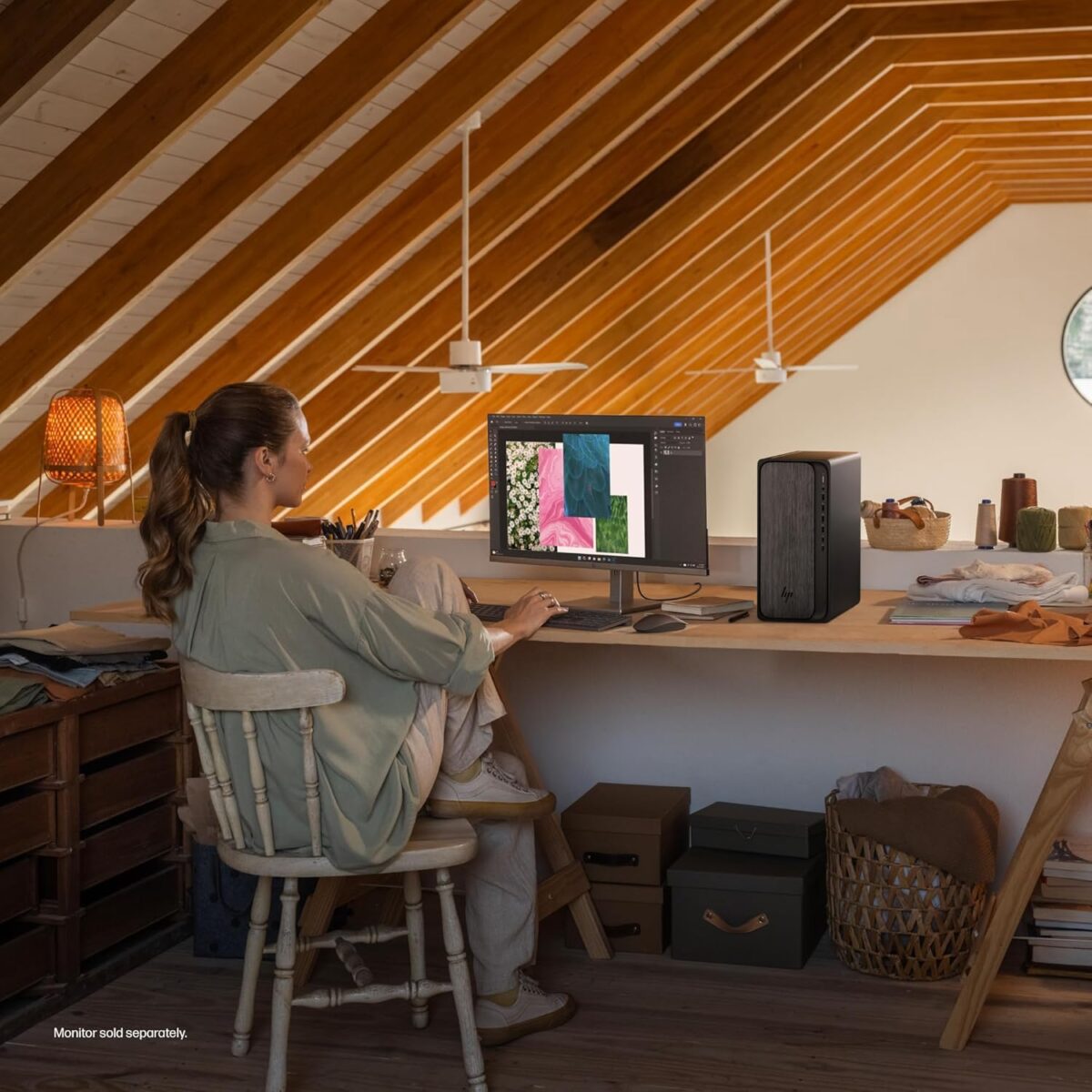 HP OmniDesk Desktop :  AMD Ryzen 7 8700G | 32GB DDR5 RAM ; 1TB NVMe SSD | AMD Radeon Graphics | Windows 11 | HP 510SP Black Wireless Keyboard & Mouse Combo | Slate Black  ~ M02-0127c 