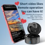 JX-05S Bluetooth Smart Ring Remote Control with Charging Case, Bluetooth 5.3, 48H Use, iOS & Android Compatible, Selfie, Media & Page Control, Black - Image 3