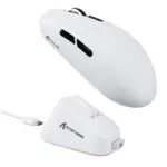 ATTACK SHARK G3 PRO Tri-Mode Wireless Gaming Mouse with RGB Charging Dock, 25,000 DPI, Ultra-Light 59g, PAW3311 Sensor, Omron 100M Switches – White - Image 2