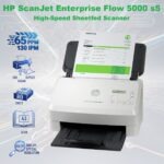 HP ScanJet Enterprise Flow 5000 s5 High-Speed Sheetfed Scanner With One-Pass Duplex Scanning, 80-Sheet ADF, 7,500-Page Duty Cycle, 600 DPI , 65 PPM / 130 IPM , A3 Folio Scanning Mode, USB 3.0 Connectivity