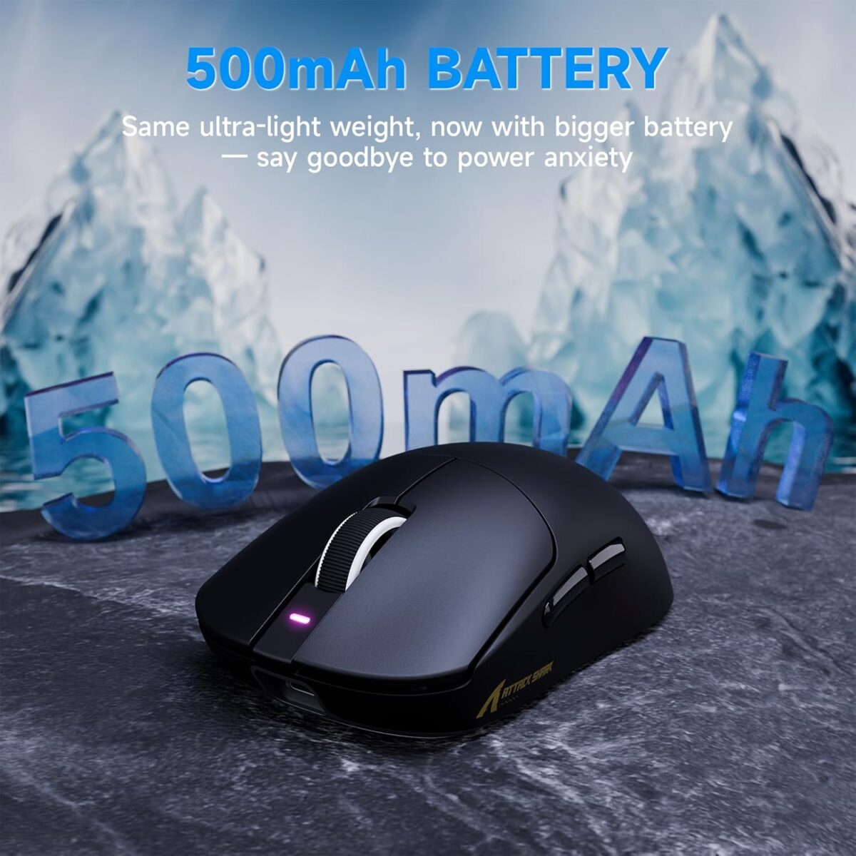 ATTACK SHARK X8 PLUS Wireless Gaming Mouse With PAW3395PRO Sensor, 40,000 DPI, 1K Polling Rate, Tri-Mode Connectivity, 55g SUPERLIGHT, Nano Ice-Feel Coating, And 800mAh Battery | BLACK