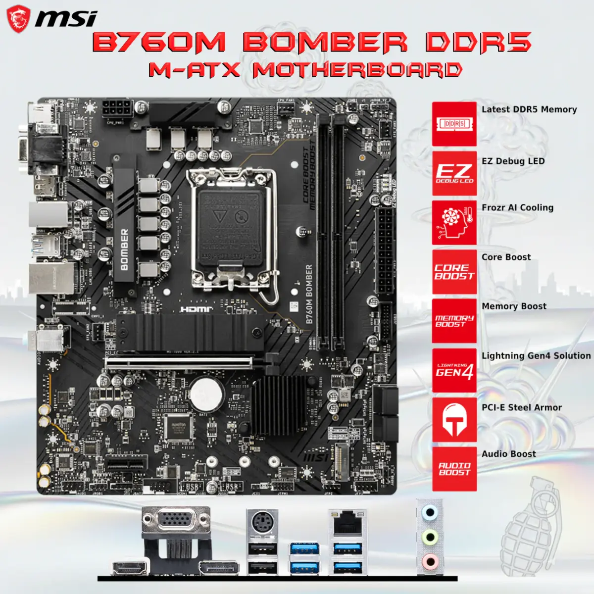 Custom Gaming PC With Intel Core i5-14400F, RTX 5060 8GB GDDR7, 16GB DDR5 6000MHz, 256GB NVMe SSD, B760M Motherboard, 650W Gold PSU, And ARGB Airflow Case