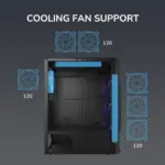 COUGAR MX110 RGB Mid Tower PC Case With 4 Pre-Installed Fixed RGB Fans, ATX / M-ATX / Mini-ITX Support, 240mm Radiator Compatibility, And 305mm GPU Clearance | BLACK
