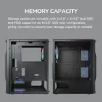 COUGAR MX110 RGB Mid Tower PC Case With 4 Pre-Installed Fixed RGB Fans, ATX / M-ATX / Mini-ITX Support, 240mm Radiator Compatibility, And 305mm GPU Clearance | BLACK