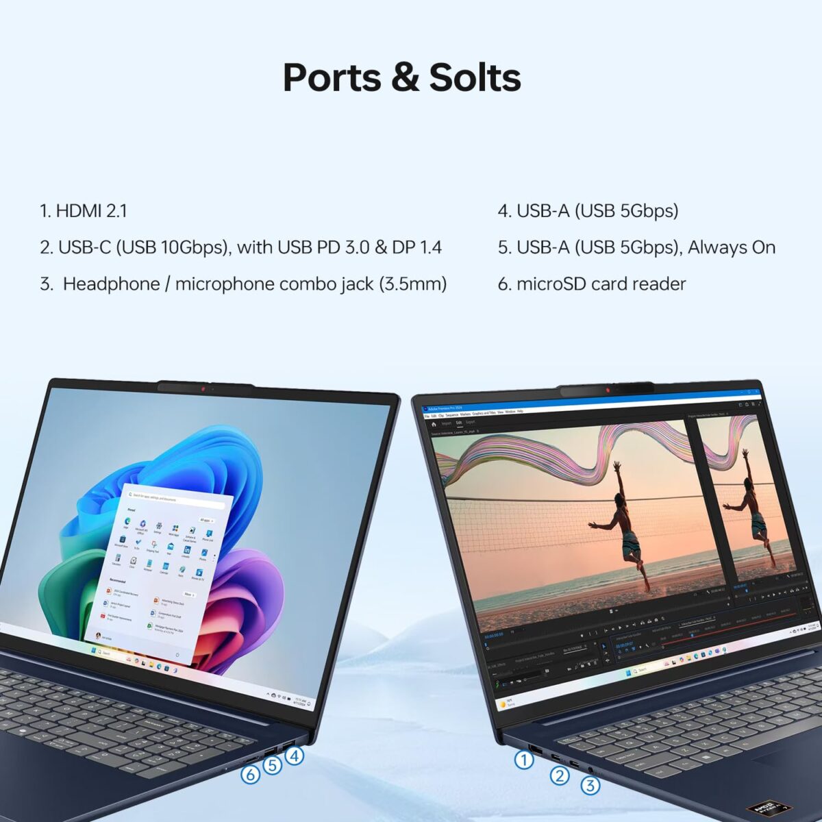 Lenovo IdeaPad Slim 5 16IRH10R : Intel® Core 7 240H | 16GB DDR5 RAM ; 1TB NVMe SSD | Intel® Graphics | 16-inch WUXGA IPS Touch Display | Backlit Keyboard | Windows® 11 | Cosmic Blue