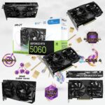 PNY GeForce RTX 5060 OC 8GB GDDR7  Dual Fan Graphics Card - NVIDIA Blackwell Architecture, DLSS 4, PCIe 5.0, 3840 CUDA® Cores , 2535MHz Boost Clock , And Compact Dual-Slot Design | STEALTH BLACK ~ VCG50608DFXPB1-O