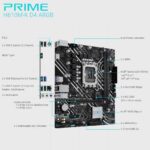 ASUS PRIME H610M-K D4 ARGB micro-ATX DDR4 Motherboard , LGA1700 , PCIe 4.0, M.2 slot, Realtek 1 Gb Ethernet, SATA 6 Gbps, AI Noise Cancelation, Aura Sync , for Intel® Core 12th / 13th / 14th Gen 