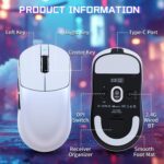 ATTACK SHARK X8SE Wireless Gaming Mouse With PAW3311 Sensor, 25,000 DPI, 1000Hz Polling Rate, Tri-Mode Connectivity, And 500mAh Battery | WHITE