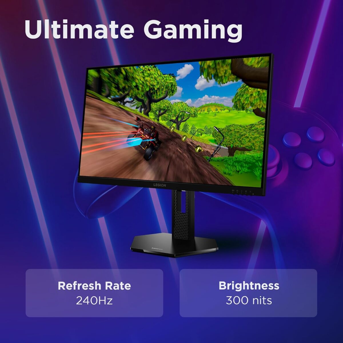 Lenovo Legion 27Q-10 27-inch IPS QHD 240Hz Gaming Monitor , 0.5ms MPRT, FreeSync Premium, G-SYNC Compatible, 99% sRGB , HDR10 Compliance , Tilt - Swivel - Height Adjustable | 68C6GAC4EU
