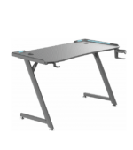 Gaming Computer Desk (120x60x73) MDF Top , Z Shaped Metal Legs , RGB Lit , Headset & Cup Holders | Black