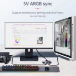 COOLMOON GH3 Pro 5V 3-Pin ARGB Aluminum Graphics Card Bracket With Smart Temperature Display, Infinity Lens Lighting, Magnetic Base, Adjustable Height Support | BLACK