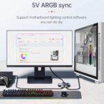 COOLMOON GH3 Pro 5V 3-Pin ARGB Aluminum Graphics Card Bracket With Smart Temperature Display, Infinity Lens Lighting, Magnetic Base, Adjustable Height Support | BLACK