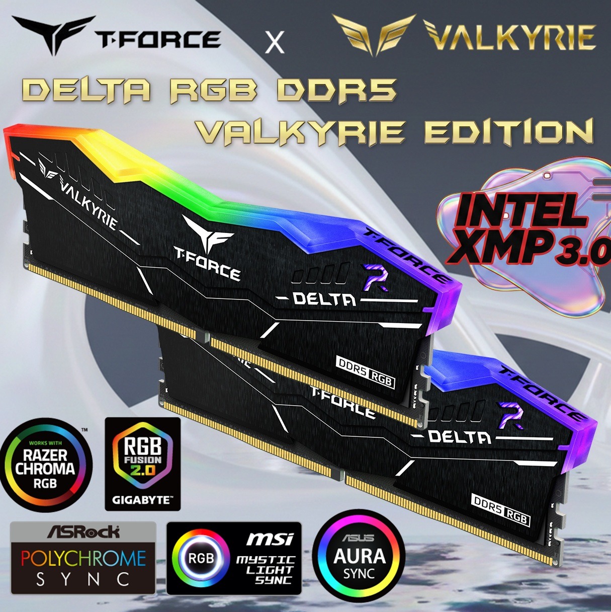 TEAMGROUP T-FORCE x VALKYRIE Crossover 32GB RGB RAM KIT (2x 16GB) DDR5 5600MHz  (PC5-44800) CL40 1.2V , Aluminum Heatsink  | BLACK ~ FF6D532G5600HC40BDC01