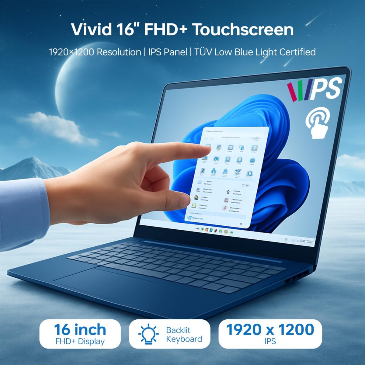 Lenovo IdeaPad Slim 5 16IRH10R : Intel® Core 7 240H | 16GB DDR5 RAM ; 1TB NVMe SSD | Intel® Graphics | 16-inch WUXGA IPS Touch Display | Backlit Keyboard | Windows® 11 | Cosmic Blue