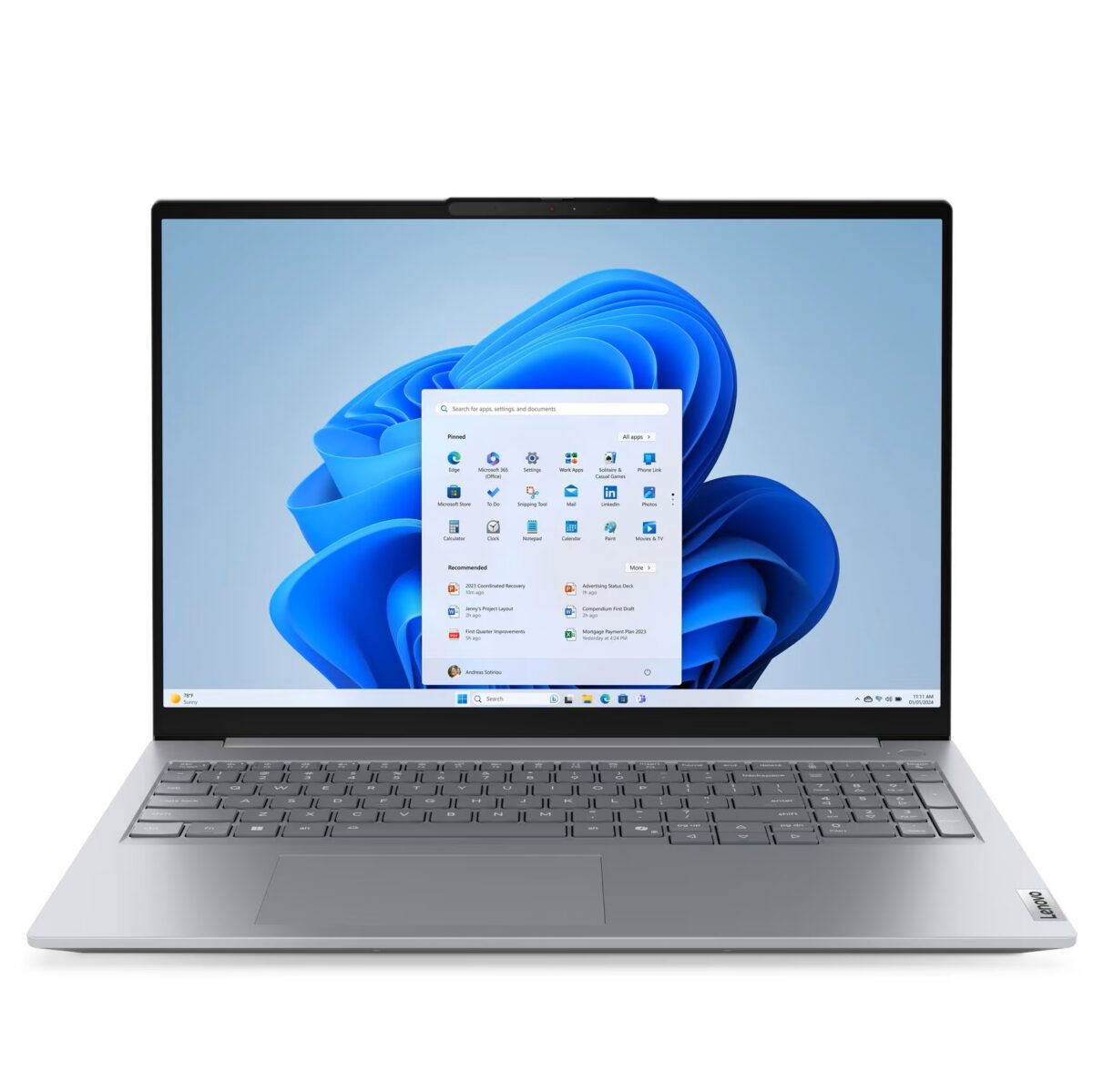 Lenovo ThinkBook 16 G8 IRL : Intel® Core 7 240H | 16GB DDR5 RAM; 512GB NVMe SSD | Intel® Graphics | 16-inch WUXGA IPS Display | Backlit English/Arabic Keyboard | Lenovo® Laptop Bag | DOS | Arctic Grey