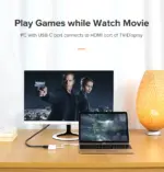 UGREEN USB-C To HDMI + VGA Converter With HDMI 1.4 Support, Dual Display Output, Scratch-Resistant ABS Housing, 15cm Cable, Plug And Play Design | MM123-30843