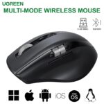 UGREEN M571 Wireless Mouse, Bluetooth & 2.4G Master Computer Mouse with Ultra-Fast Scrolling, 5-Level up to 5K DPI, Silent, Connects Up to 3 Devices, 6 Buttons, 10M Connection | BLACK ~ 45792