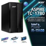 Acer Aspire TC-1760 Desktop :  Intel® Core i5-12400 | 8GB DDR4 RAM , 512GB NVMe SSD | Intel UHD Graphics 730, WiFi, Bluetooth, Dual HDMI, DVD Writer | USED