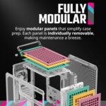 Cooler Master QUBE 500 Flatpack Macaron Edition Mid Tower PC Case With Fully Modular Design, Vertical GPU Mount, E-ATX Support, Dual 280mm Radiators, USB Type-C