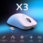 ATTACK SHARK X3 Lightweight Wireless Gaming Mouse With Tri-Mode 2.4G Wireless, USB-C Wired, Bluetooth 5.2, PixArt PAW3395 Sensor, 26,000 DPI, Kailh GM8.0 Switches, And 49g Ultra-Light Design | WHITE 