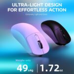 ATTACK SHARK X3 Lightweight Wireless Gaming Mouse With Tri-Mode 2.4G Wireless, USB-C Wired, Bluetooth 5.2, PixArt PAW3395 Sensor, 26,000 DPI, Kailh GM8.0 Switches, And 49g Ultra-Light Design | WHITE 