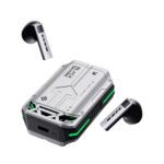 Black Shark T11 Wireless Gaming Earbuds Bluetooth 5.3 with RGB Lighting, Low Latency Mode, 13mm Drivers, 30H Battery, IPX67 Water Resistance, Gray