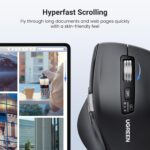 UGREEN M571 Wireless Mouse, Bluetooth & 2.4G Master Computer Mouse with Ultra-Fast Scrolling, 5-Level up to 5K DPI, Silent, Connects Up to 3 Devices, 6 Buttons, 10M Connection | BLACK ~ 45792