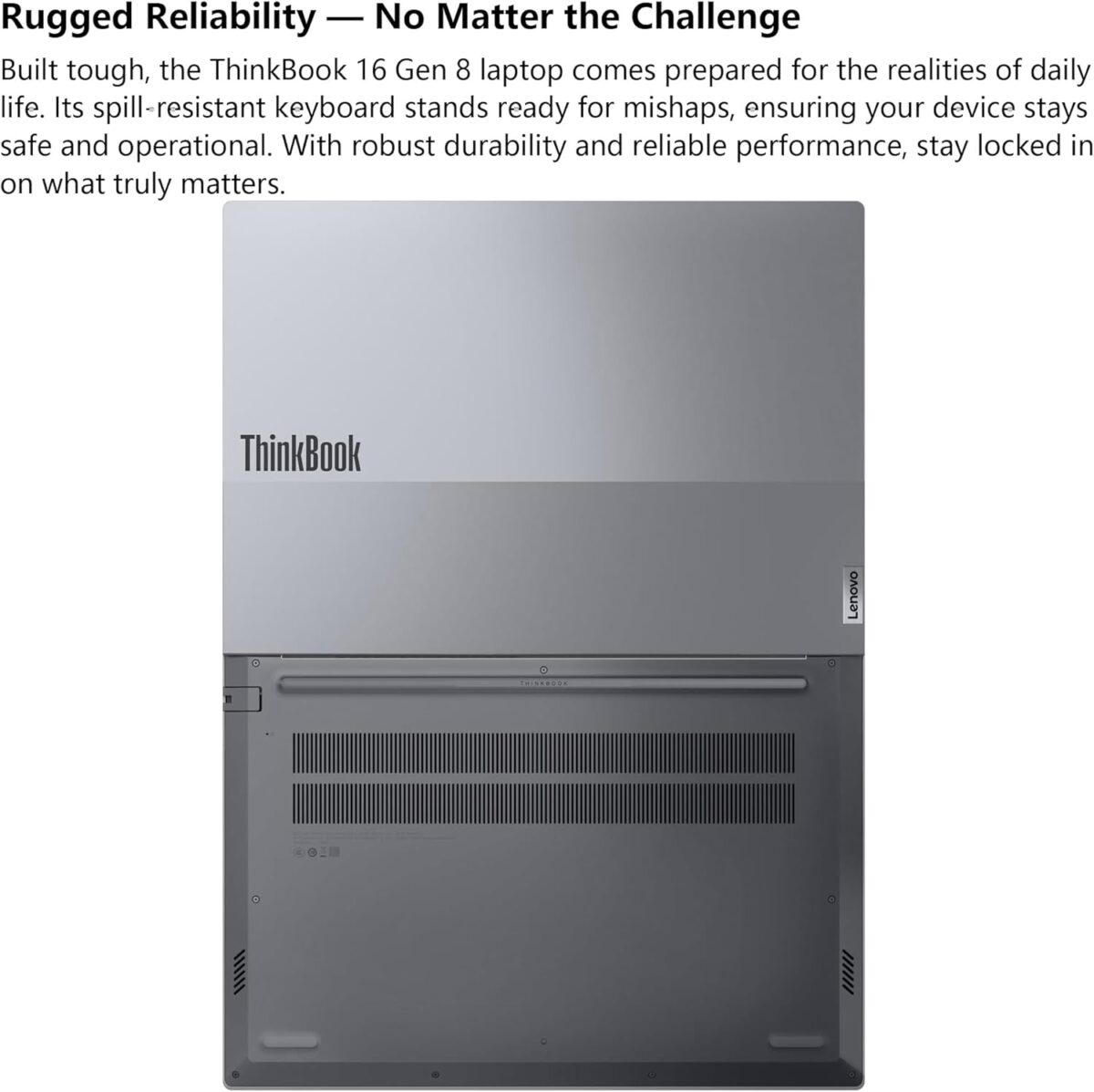 Lenovo ThinkBook 16 G8 IRL : Intel® Core 7 240H | 16GB DDR5 RAM; 512GB NVMe SSD | Intel® Graphics | 16-inch WUXGA IPS Display | Backlit English/Arabic Keyboard | Lenovo® Laptop Bag | DOS | Arctic Grey