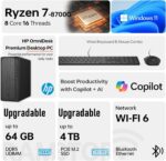 HP OmniDesk Desktop :  AMD Ryzen 7 8700G | 32GB DDR5 RAM ; 1TB NVMe SSD | AMD Radeon Graphics | Windows 11 | HP 510SP Black Wireless Keyboard & Mouse Combo | Slate Black  ~ M02-0127c 