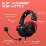 HyperX Cloud II Wired Gaming Headset 53mm Drivers USB 7.1 Surround Sound Passive Noise Cancellation Detachable Mic Aluminum Frame Over-Ear