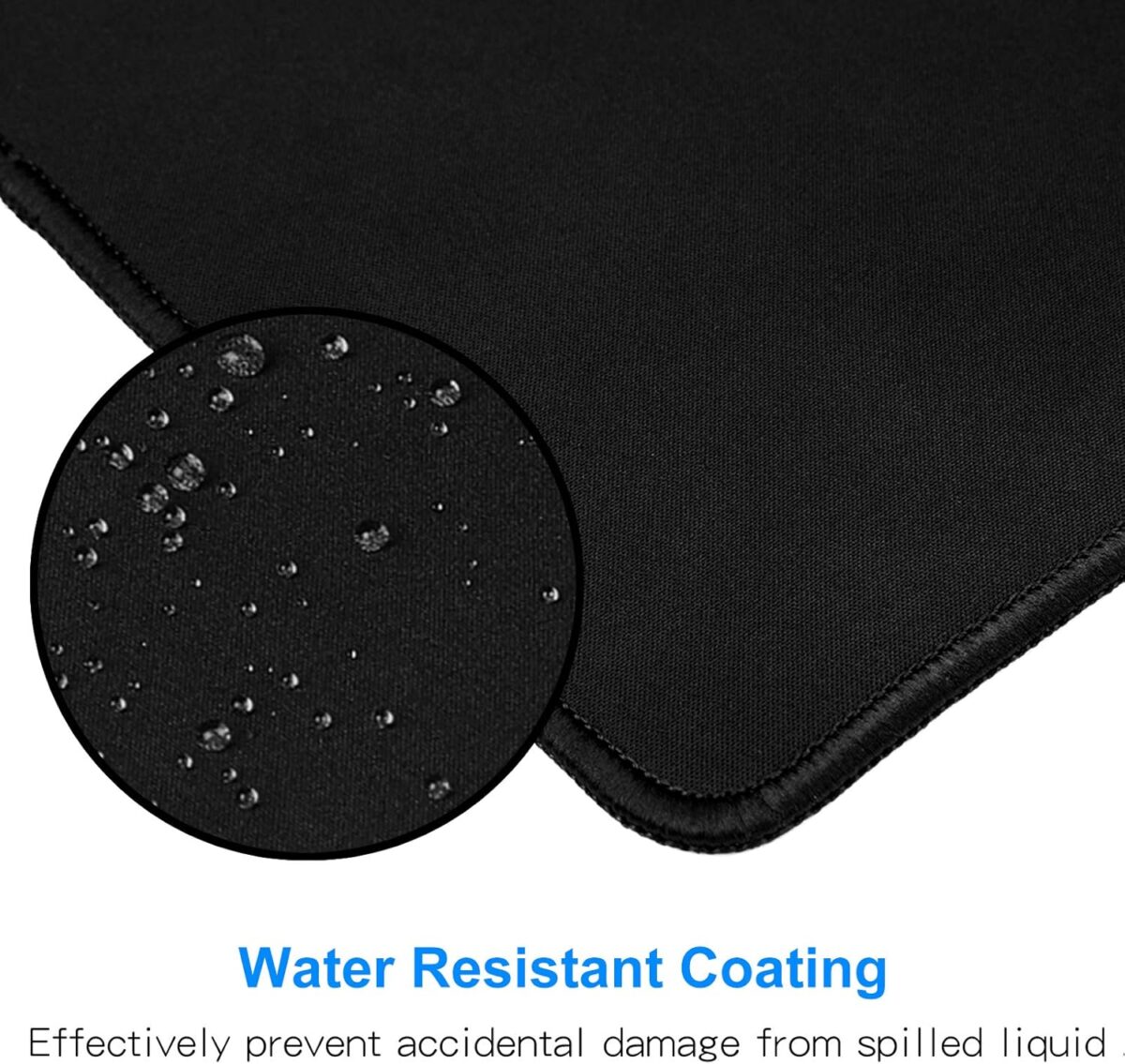 MOUSCHI POP Mouse Pad,  with Stitched Edges, Waterproof , Non-Slip Rubberized Underside, Washable, Wear-Resistant, Durable | BLACK ~  280 x 220 x 3mm