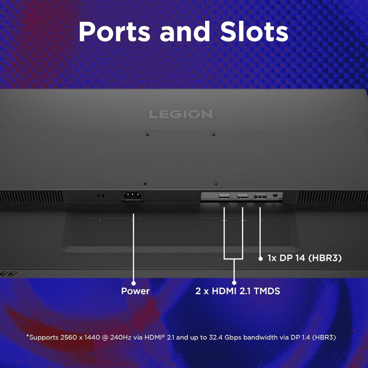 Lenovo Legion 27Q-10 27-inch IPS QHD 240Hz Gaming Monitor , 0.5ms MPRT, FreeSync Premium, G-SYNC Compatible, 99% sRGB , HDR10 Compliance , Tilt - Swivel - Height Adjustable | 68C6GAC4EU