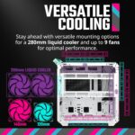 Cooler Master QUBE 500 Flatpack Macaron Edition Mid Tower PC Case With Fully Modular Design, Vertical GPU Mount, E-ATX Support, Dual 280mm Radiators, USB Type-C