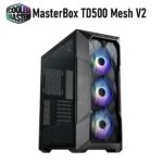 Cooler Master MasterBox TD500 Mesh V2 ATX Mid Tower PC Case With FineMesh Polygonal Front Panel, 3× CF120 ARGB Fans, USB Type-C, Tempered Glass  | BLACK