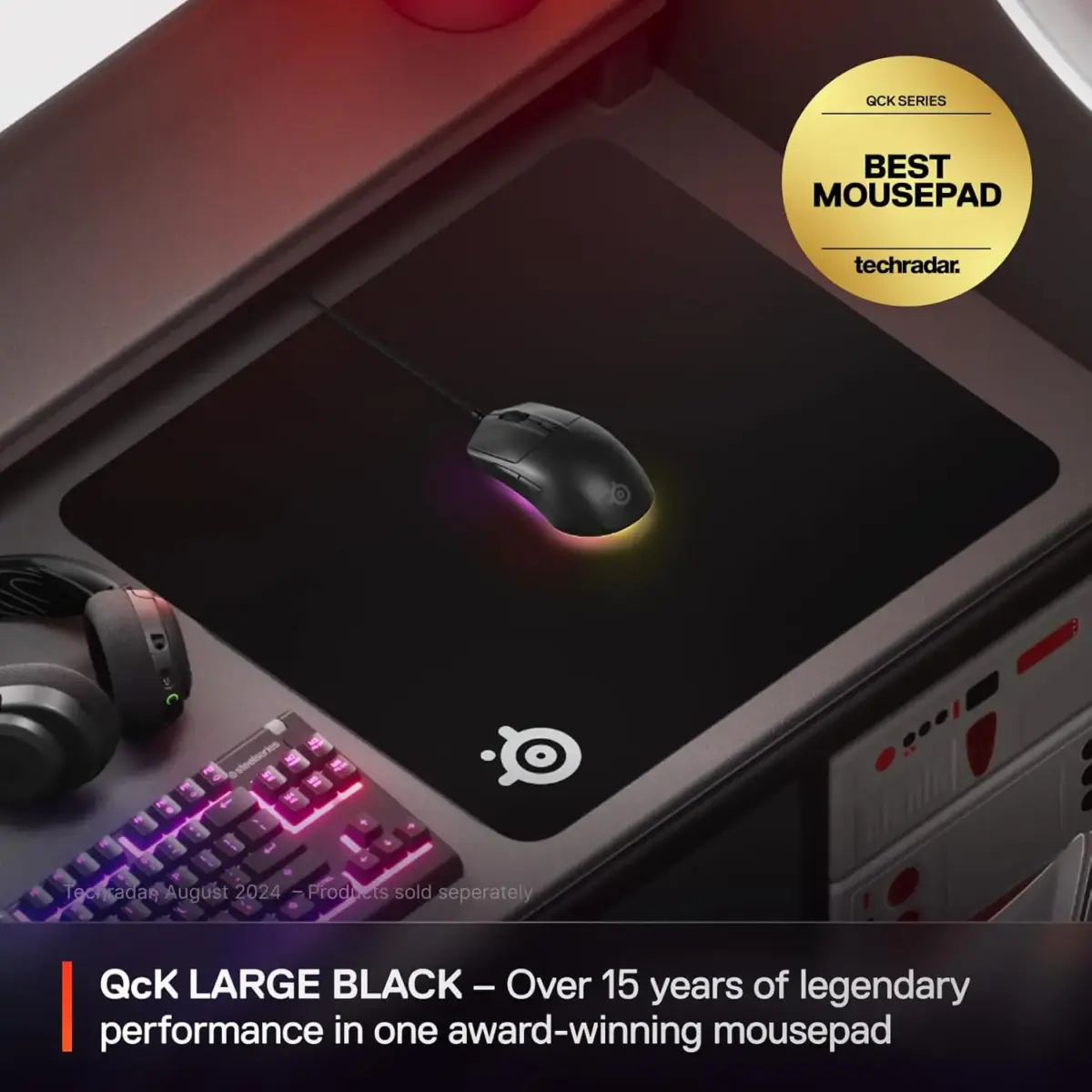 SteelSeries QcK Heavy Large Extra Thick Micro-Woven Gaming Mousepad – 450x400x6mm – Non-Slip Rubber Base, Maximum Wrist Comfort, Precision Tracking & Pro Esports Approved | BLACK