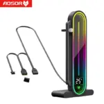 COOLMOON GH3 Pro 5V 3-Pin ARGB Aluminum Graphics Card Bracket With Smart Temperature Display, Infinity Lens Lighting, Magnetic Base, Adjustable Height Support | BLACK