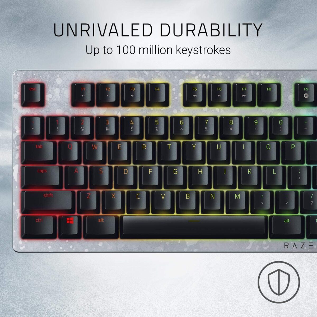 Razer Huntsman Gears 5 Edition Full-Size Wired Gaming Keyboard With RGB Lighting Optical Razer Purple Clicky Switches 10-Key Rollover Aluminum Top Plate