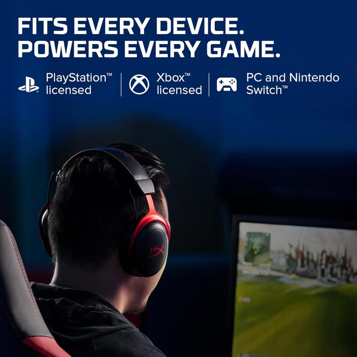 HyperX Cloud II Wired Gaming Headset 53mm Drivers USB 7.1 Surround Sound Passive Noise Cancellation Detachable Mic Aluminum Frame Over-Ear