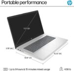 HP 17-cp2025dx : AMD Ryzen 5 7520U | 8GB DDR5 RAM ; 512GB NVMe SSD | AMD Radeon Graphics | 17.3-inch  FHD IPS Display | Windows 11 | Natural Silver 