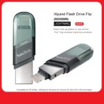SanDisk iXpand Flash Drive Flip 64GB – Lightning + USB Type-A, USB 3.1 Gen 1, iPhone/iPad Storage Expansion (Sea Green)
