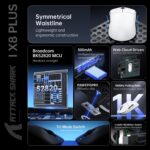 ATTACK SHARK X8 PLUS Wireless Gaming Mouse With PAW3395PRO Sensor, 40,000 DPI, 1K Polling Rate, Tri-Mode Connectivity, 55g SUPERLIGHT, Nano Ice-Feel Coating, And 800mAh Battery | BLACK