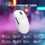 ATTACK SHARK X8SE Wireless Gaming Mouse With PAW3311 Sensor, 25,000 DPI, 1000Hz Polling Rate, Tri-Mode Connectivity, And 500mAh Battery | WHITE