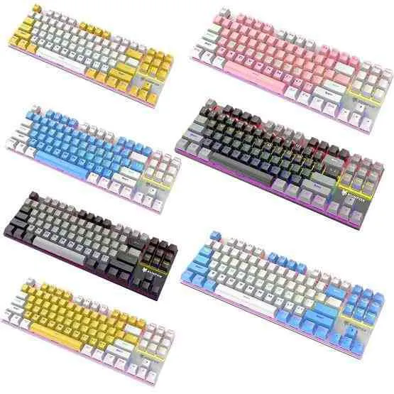  Blue Switch Mechanical Gaming Keyboard XUNFOX K80 Mechanical Gaming Keyboard, Blue Switch Mechanical Keyboard Wired with 87 RGB Backlit Keys for Gaming