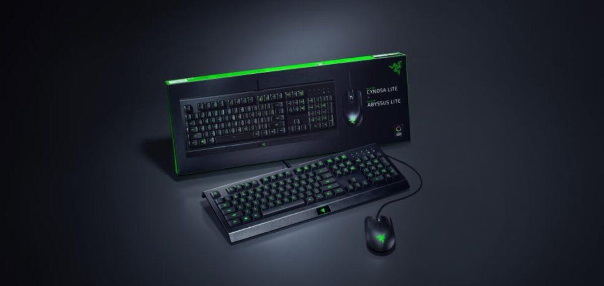 Razer Rz84-02740100-B3M1 Cynosa Lite Keyboard And AbyssUS Lite Mouse Bundle, Soft Cushioned Gaming-Grade Keys, True 6,400 Dpi Optical Sensor